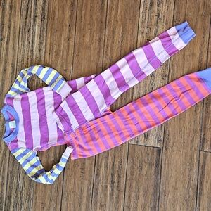 Hanna Andersson Striped Purple and Pink Pajama Set Size 5